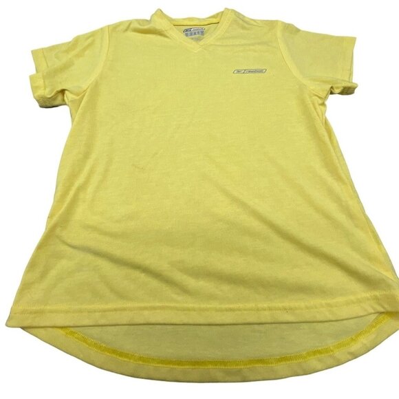reebok short sleeve t-shirt v-neck yellow hyfromove polyester blend high READ - Picture 1 of 11